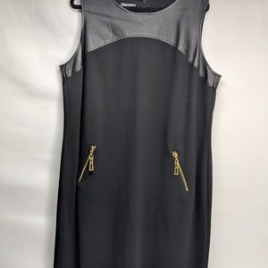 🍒🍒Leather Shoulders - Little Black Dress